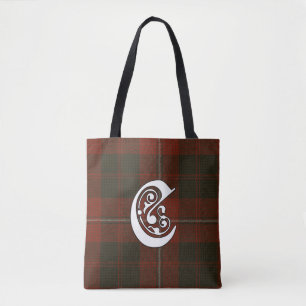 Tote Bag Cunningham Clan Tartan Monogram