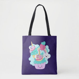 Tote Bag Cupcake mignonne et crème glacée joyeuse