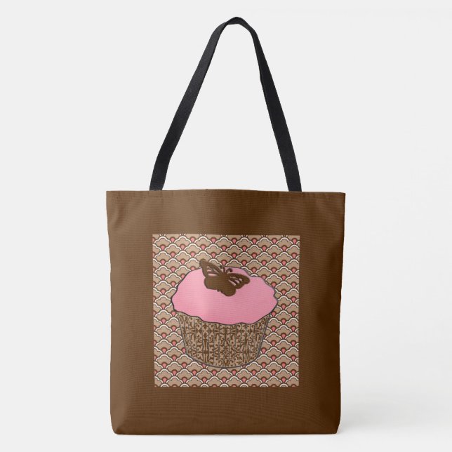 Tote Bag Cupcake rose fraise (Devant)