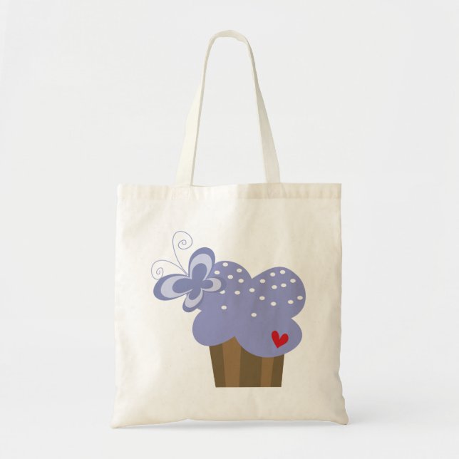 Tote Bag Cupcakes Whimsical Tree Butterflies Sweet Birthday (Devant)
