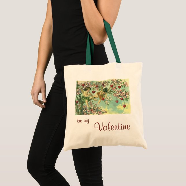 Tote Bag Cupidons de la Saint-Valentin victorienne Arbre cœ (Devant (produit))