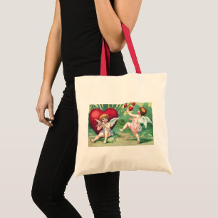 Tote Bag Cupidons Joueurs Rétro Maigre Coeurs Valentin Vint