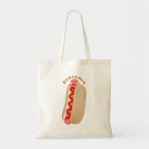 Tote Bag Curieux hot dog Weiner dessin animé