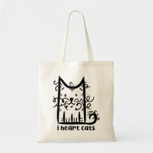 Tote Bag Curly Haired Messy Chat I Heart Chats