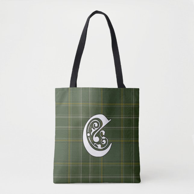 Tote Bag Currie Clan Tartan Monogramme (Devant)