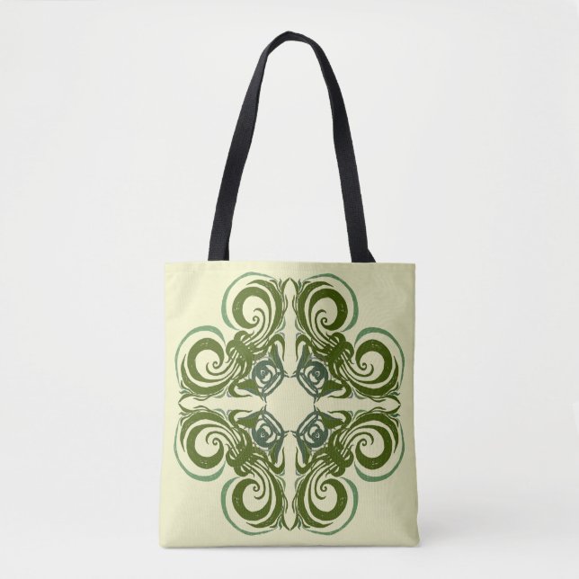 Tote Bag Curvy Green Retro (Devant)
