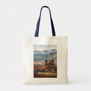 Tote Bag Cusco Pérou Illustration Art de Voyage Vintage