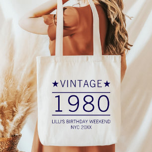 Tote Bag Custom 20th 30th 40th 50th 60th 70 Birthday Squad