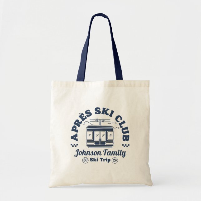 Tote Bag Custom Apres Ski Family Friends Ski Trip Group (Devant)