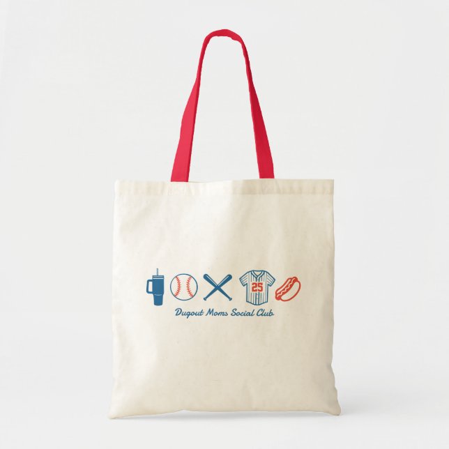Tote Bag Custom Baseball Maman mignonne Softball Mama (Devant)