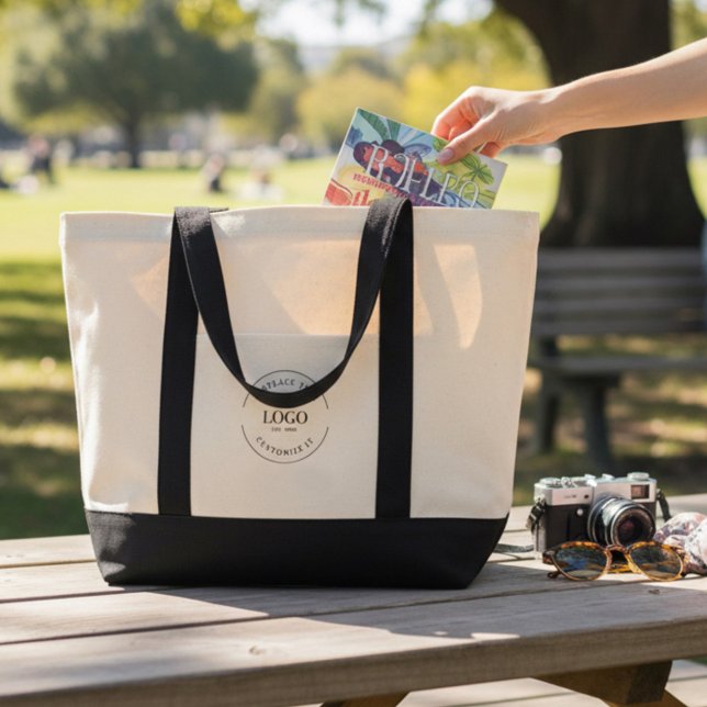 Tote Bag Custom Business Logo only Simple  (Logo only tote bag. customizable template.)