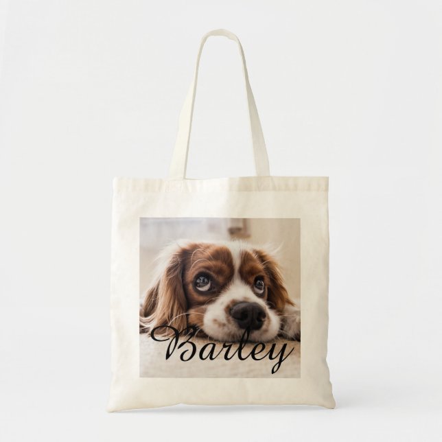 Tote Bag Custom Dog Name – Minimalist Dog Lover (Devant)