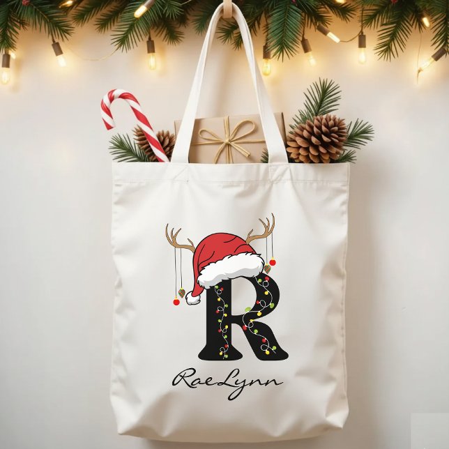 Tote Bag Custom Family Santa Christmas Bag for Bulk Gifts (Christmas gift for mom, Christmas bag for friends, Christmas bag for coworkers, Christmas bulk bags,)