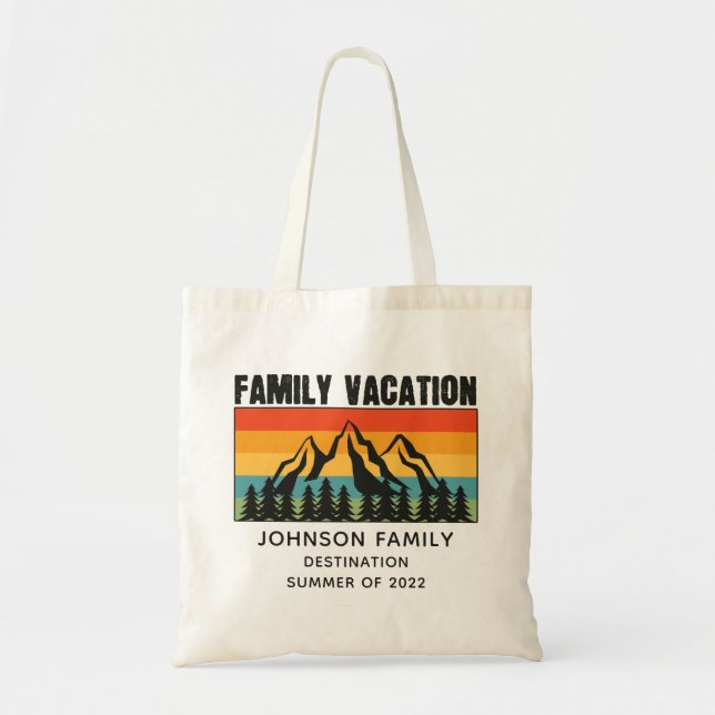 Tote Bag Custom Family Vacation Mountains Randonnée Camping (Devant)