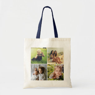 Tote Bag Custom Four Photo Collage