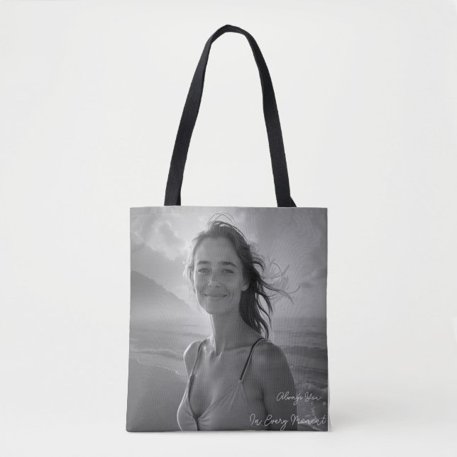 Tote Bag Custom Her Portrait – Simple Photo Gift for Her (Devant)