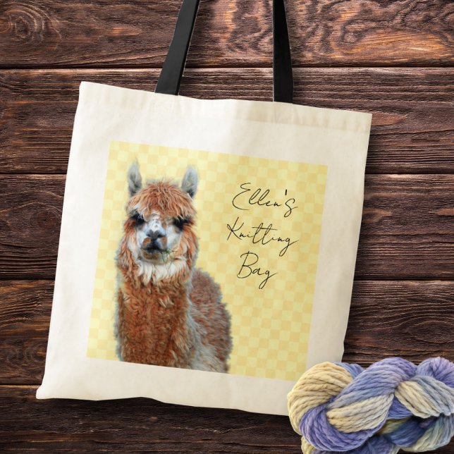 Tote Bag Custom Knitting Project Bag Llama (Créateur téléchargé)
