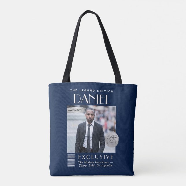 Tote Bag Custom Magazine Cover Bag, Modern Fashion Mens (Dos)