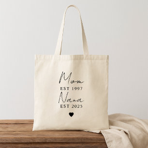 Tote Bag Custom Mom & Nana EST Nouveau cadeau grand-mère