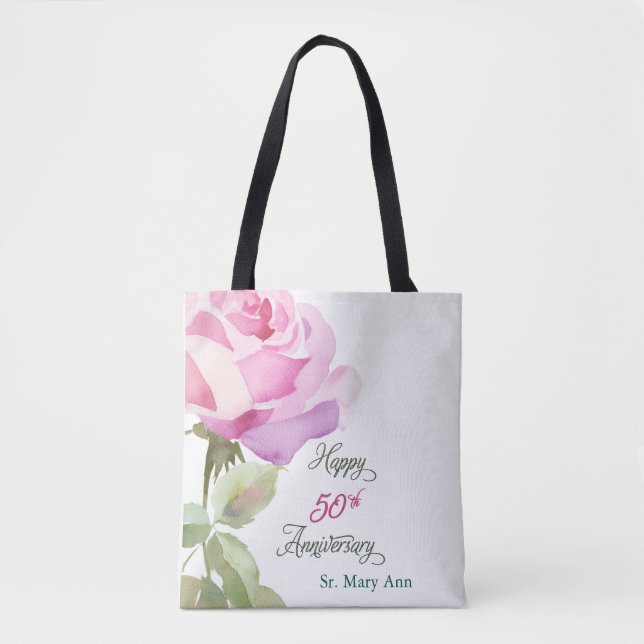 Tote Bag Custom Name 50th Anniversary Catholic Jubilee Nun (Devant)