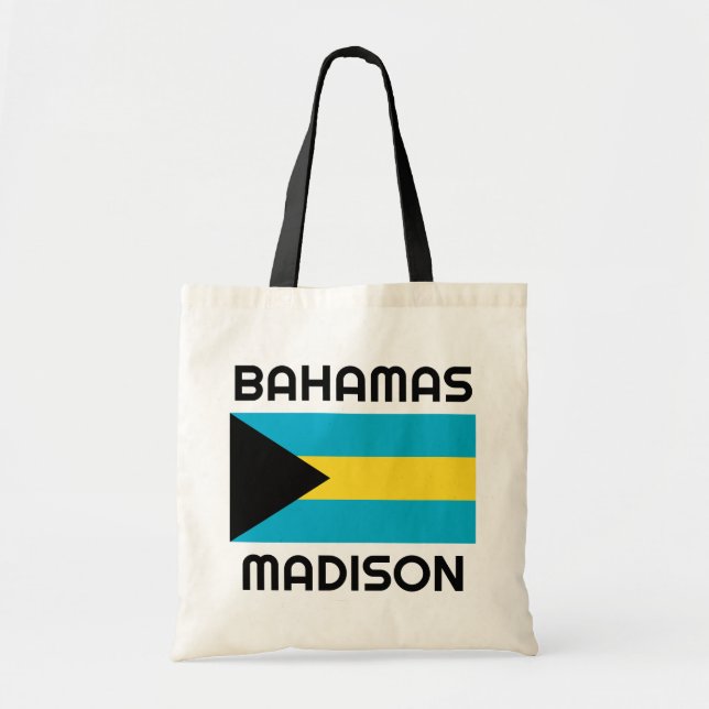 Tote Bag Custom Name Bahamas Flag (Devant)