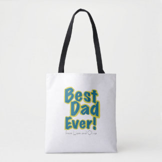 Tote Bag Custom Name Best Dad Ever