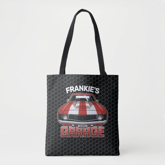 Tote Bag Custom NAME Classic American Muscle Garage (Devant)