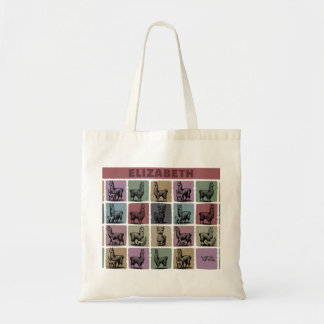 Tote Bag Custom Name Llama Retro Floral Vintage Personal