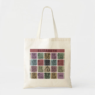 Tote Bag Custom Name Miniature Schnauzer Retro Art Gift