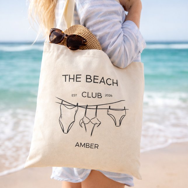 Tote Bag Custom Name Summer Canvas Bag Minimal Aesthetic (Créateur téléchargé)