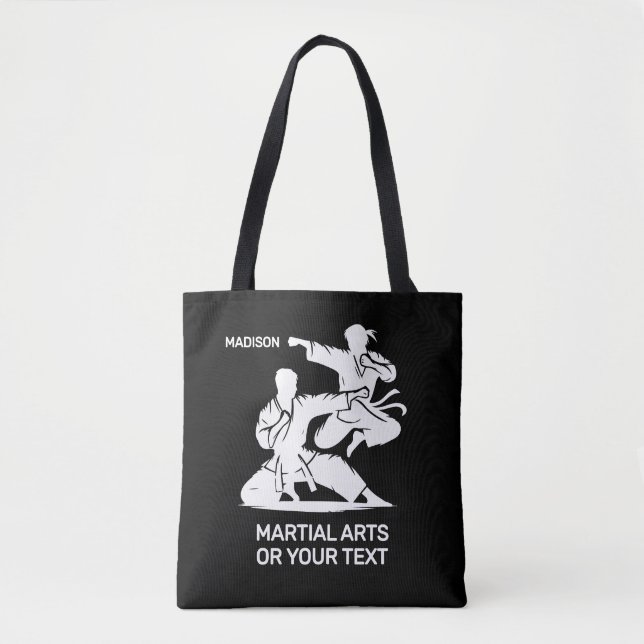 Tote Bag Custom Name & Text Martial Arts (Devant)