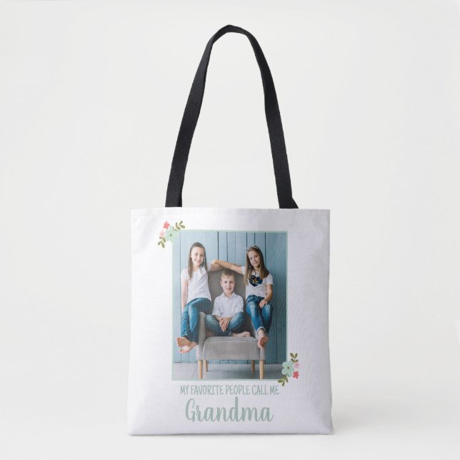 Tote Bag Custom Photo Grandma (Devant)