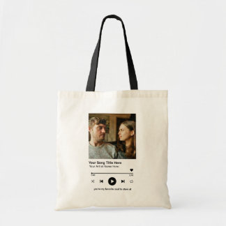 Tote Bag Custom Photo Music Player Personalized Song Gift