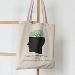Tote Bag Custom Psychologist Therapy Tree Modern Counselor<br><div class="desc">Customizable clinical psychology tote bag with a modern design featuring the human mind with a beautiful green tree of leaves to represent psychological growth in the brain. Custom made counselor gift for a therapist, psychologist, neurologist, psychiatrist, or other doctor that helps with mindset and thinking. A life coach could also...</div>
