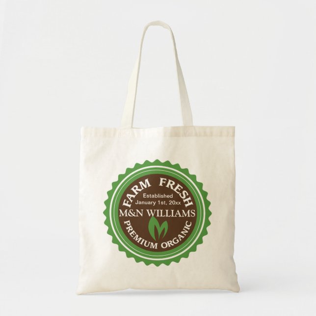 Tote Bag Customisez votre logo organique nommé de ferme (Devant)