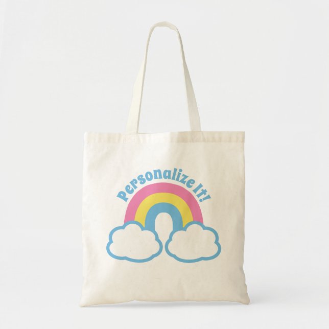Tote Bag Cute arc-en-ciel rétro (Devant)