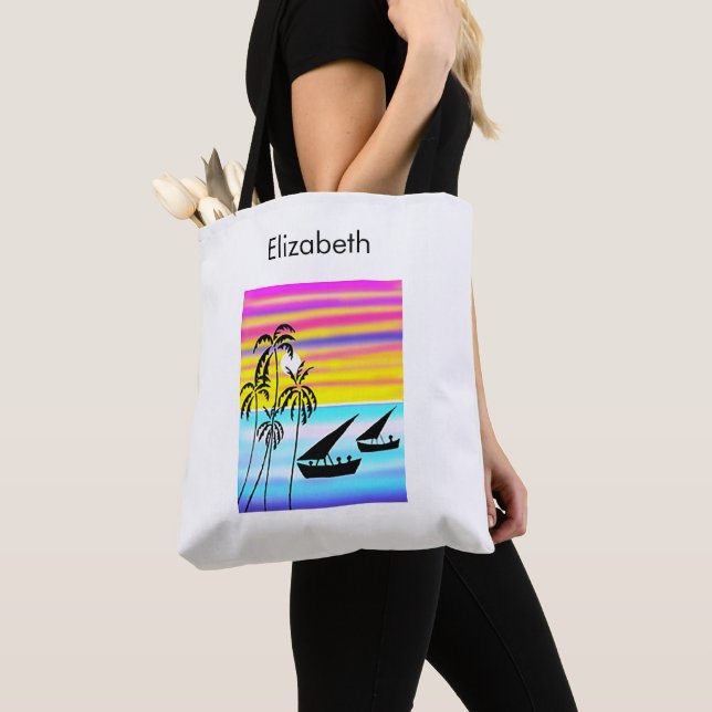Tote Bag Cute Awesome et élégant Voile Côtière (De près)