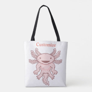 Tote Bag Cute Axolotl rose Thunder_Cove