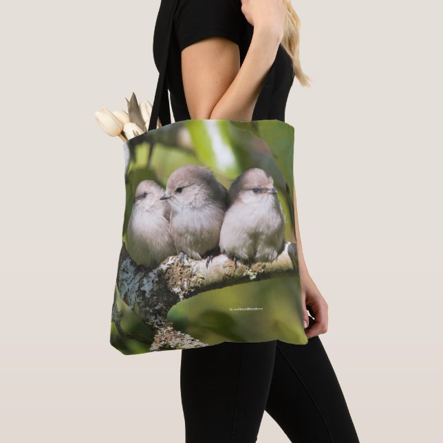 Tote Bag Cute Baby Bushtit Songbirds (De près)