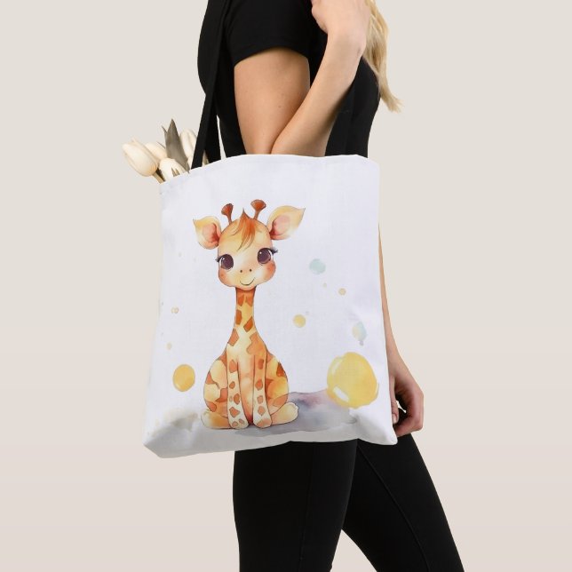 Tote Bag Cute Baby Giraffe Épaule Fourre-tout (De près)