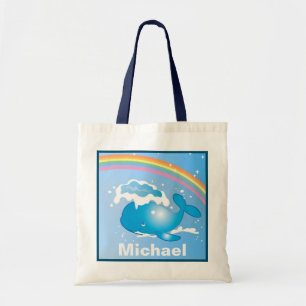 Tote Bag Cute baleine et Arc en ciel Enfants personnalisés