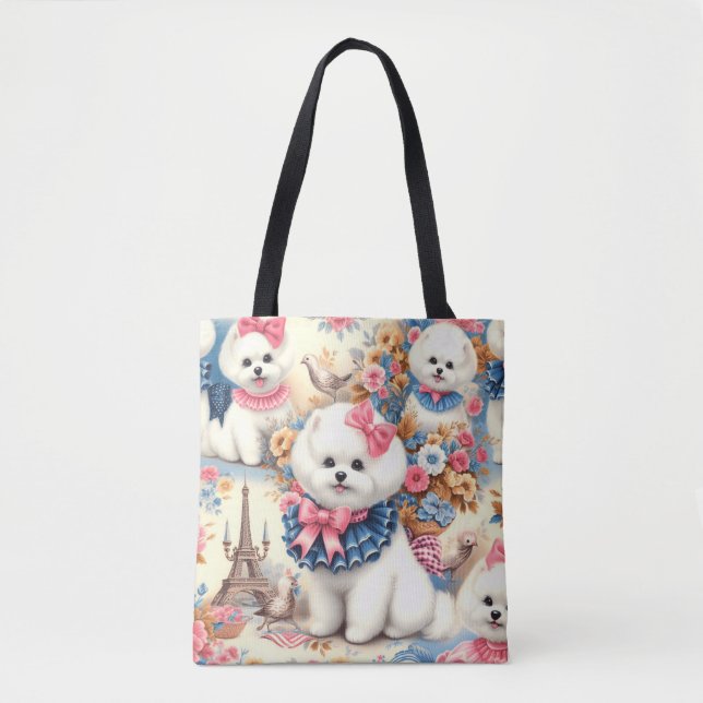 Tote Bag Cute Bichon Frisé (Devant)