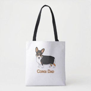 Tote Bag Cute Black Tricolor Pembroke Corgi Dad Dog Lovers
