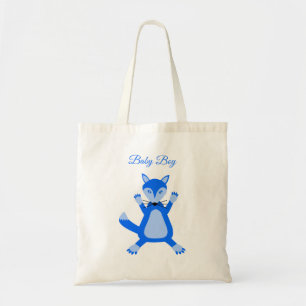 Tote Bag Cute Blue Baby Boy Fox Custom