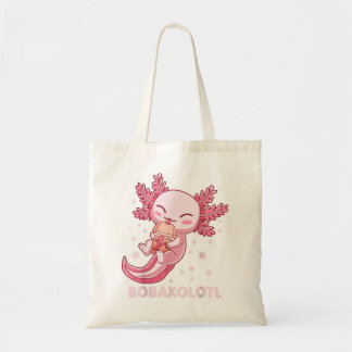 Tote Bag Cute Bobaxolotl Boba Tea Bubble Lait Kawaii Axolot