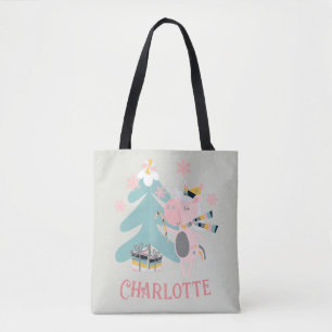 Tote Bag Cute Boho Christmas Unicorne avec nom sur Sage