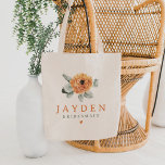 Tote Bag Cute Boho Terracotta Floral Bridesmaid Mariage<br><div class="desc">Cette demoiselle fourre-tout possède des flores en terre cuite d'aquarelle mignonnes et une police serif simple. Si mignon et simple pour un boho botanique ou un mariage de automne.</div>