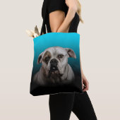 Tote Bag Cute Boxer Dog w Blue Black Gradient arrière - pla (De près)