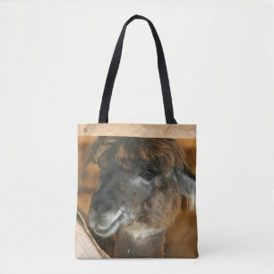 Tote Bag Cute Brown Alpaca Llama ferme animal