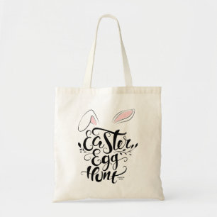 Tote Bag Cute Bunny Oreilles Calligraphie OEuf de Pâques Ch